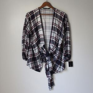 NWT Zara Basic Plaid Beaded Shawl